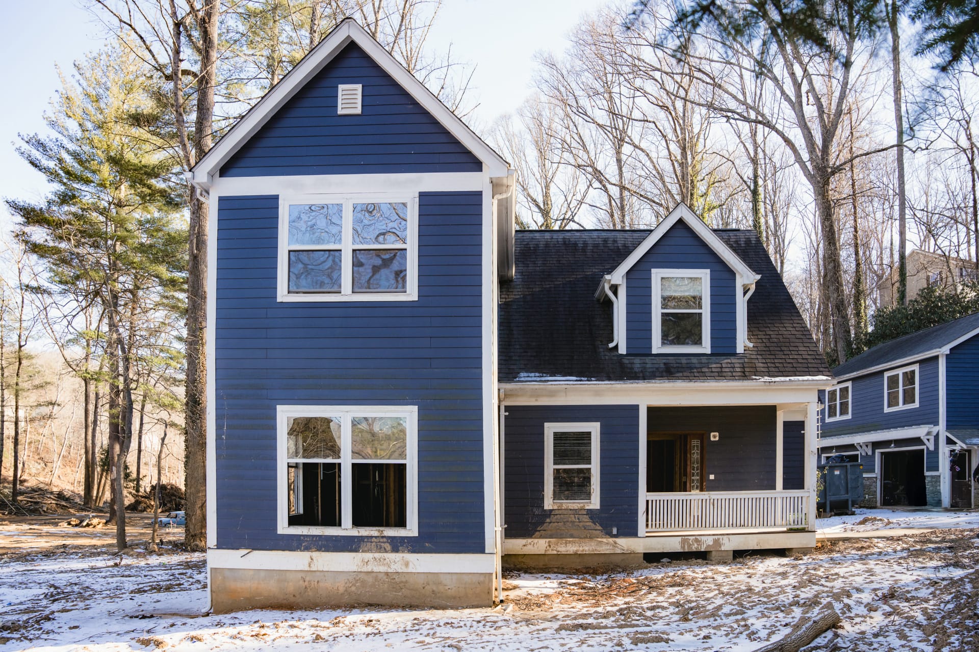 Paula's two-story modular home damaged from floodwaters that reached her first-floor ceiling. | Fiasco Media